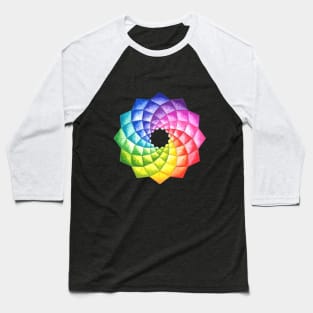 Rainbow color wheel geometric pattern Baseball T-Shirt